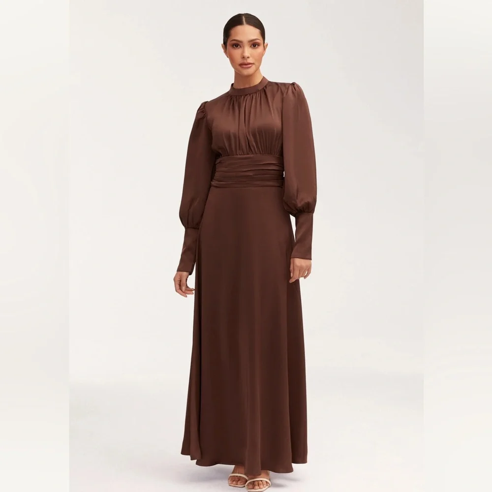 NWT Veiled Collection Satin Maxi Dress - Modest - Picture 2 of 9